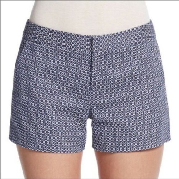 Joie Womens Size 4 Blue White Isabeau Print Cotton Jacquard Shorts